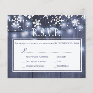 Flyer Tarjeta de respuesta para invitación de boda rústi