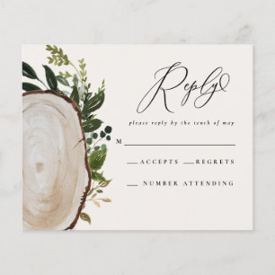 Flyer tarjeta de respuesta RSVP de boda con acuarela rús