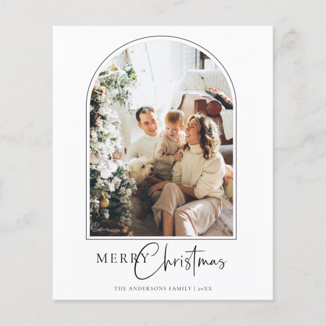 Flyer Tarjeta de saludo de Navidad Budget Arch Merry (Frente)