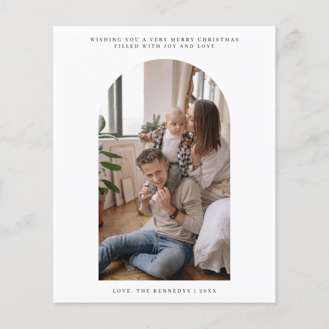 Flyer Tarjeta de saludo de Navidad Budget Arch Merry (Frente)