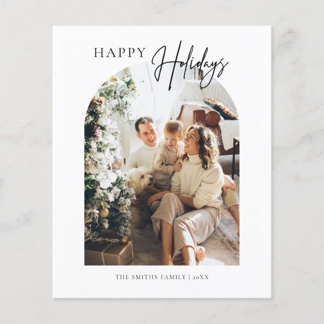 Flyer Tarjeta de saludo de Navidad Budget Arch Merry (Frente)