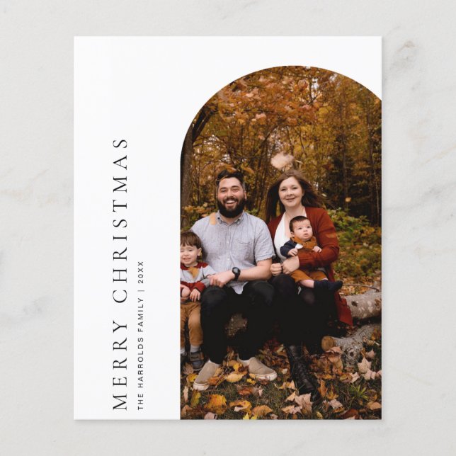 Flyer Tarjeta de saludo de Navidad Budget Arch Merry (Frente)