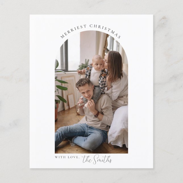 Flyer Tarjeta de saludo de Navidad Budget Arch Merry (Frente)