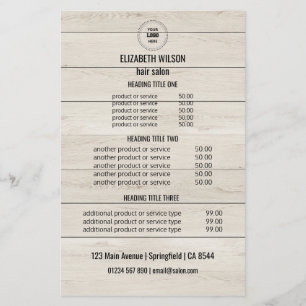 Flyer Tarjeta de servicio de salón de pelo moderno - Fon