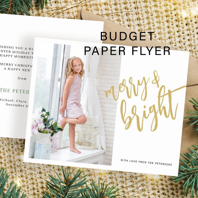 Flyer Tarjeta de vacaciones Gold Merry y Bright para Nav (Subido por el creador)