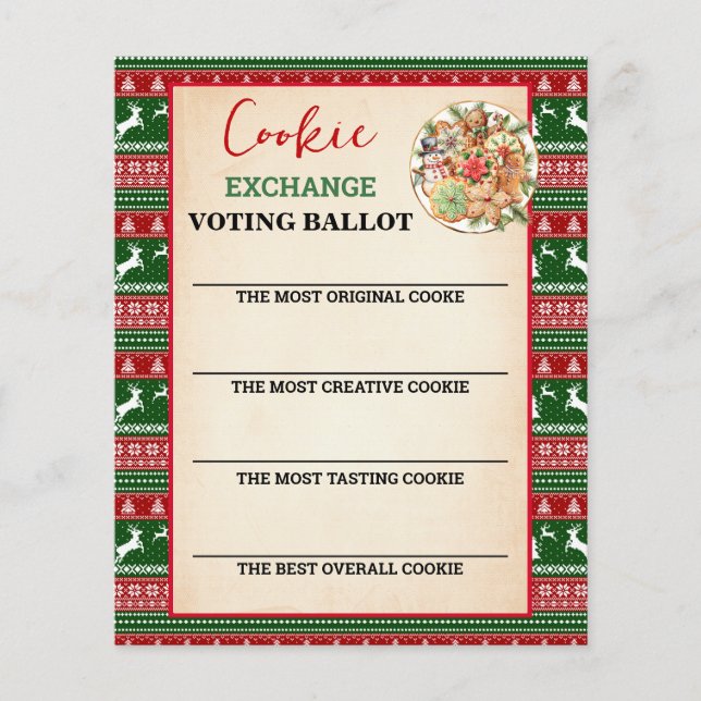 Flyer Tarjeta de Votación para Intercambio de Galletas d (Frente)