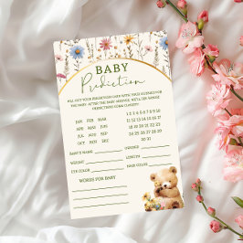 Flyer Tarjeta Floral Creamy Fun Teddy Bear Prediction