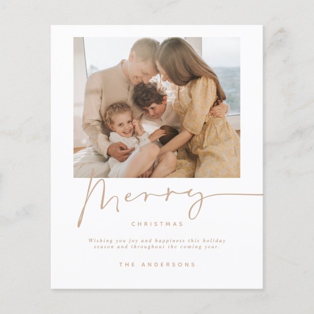 Flyer Tarjeta fotográfica navideña para Navidades Minima (Frente)