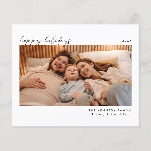 Flyer Tarjeta fotográfica navideña para Navidades Minima (Frente)