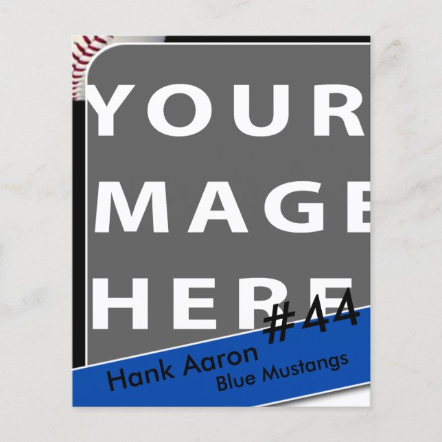 Flyer Tarjeta fotográfica personalizada de béisbol (Frente)