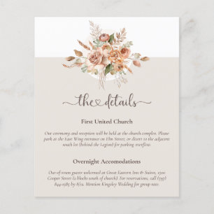 Flyer Tarjeta Informativa de Detalles de Boda Floral en