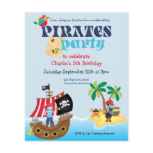 TARJETA | Invitación de cumpleaños infantil Pirata