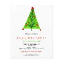 TARJETA | Invitación de fiesta de Navidad de árbol