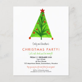 Flyer TARJETA | Invitación de fiesta de Navidad de árbol