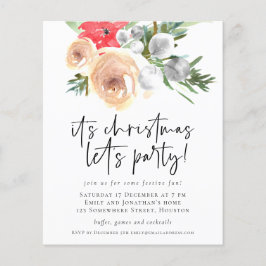 Flyer TARJETA | Invitación de Fiesta de Navidad de Flora