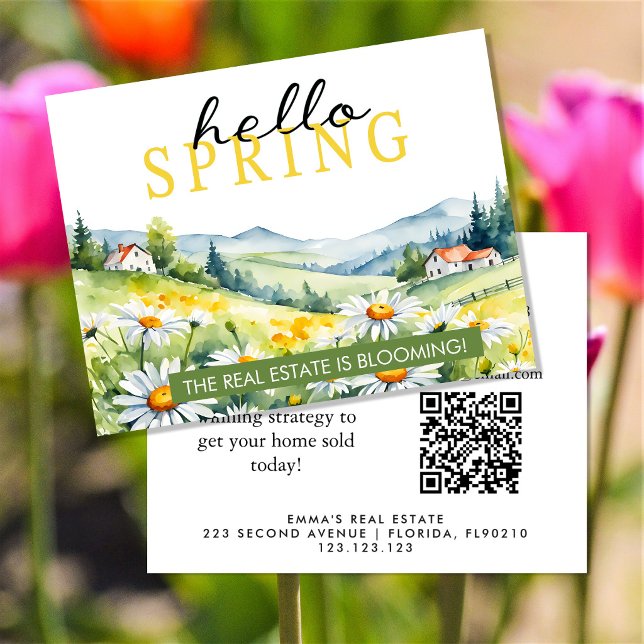 Flyer Tarjeta Postal de Bienes Raíces de Primavera Hola  (Subido por el creador)