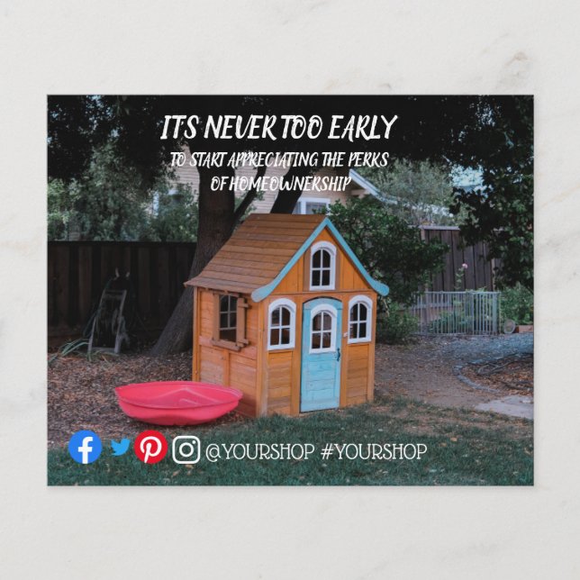 Flyer Tarjeta postal de marketing inmobiliario nunca es  (Frente)