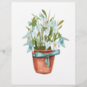 Flyer tarjeta postal primaveral