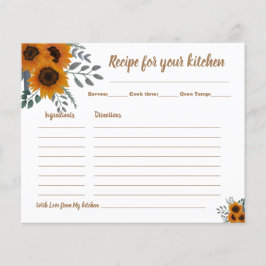 Flyer Tarjeta Receta Ducha de novia Sunflower Greenerati