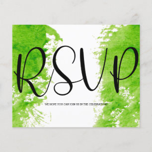 Flyer Tarjeta RSVP de color de agua simple de presupuest