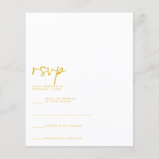 Flyer Tarjeta RSVP de PRESUPUESTO (Frente)