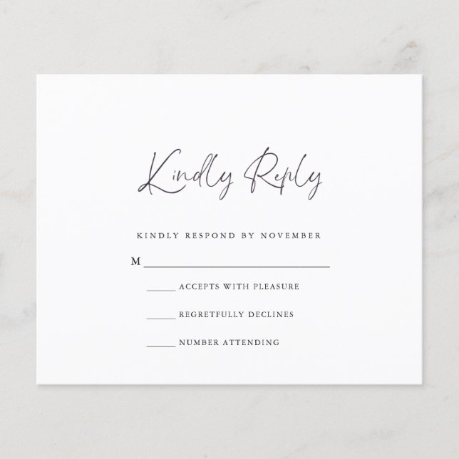 Flyer Tarjeta RSVP de presupuesto (Frente)