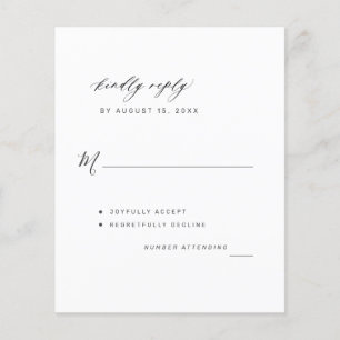 Flyer Tarjeta RSVP de script de boda de FOTO de presupue