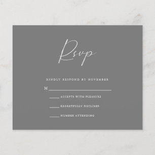 Flyer Tarjeta RSVP gris de presupuesto