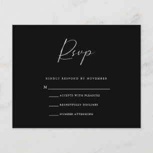 Flyer Tarjeta RSVP para negro de presupuesto