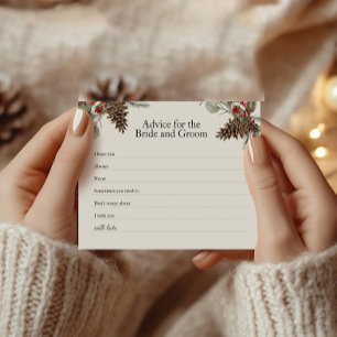 Flyer Tarjeta Rustic Bridal Advance Plantas y pinecona