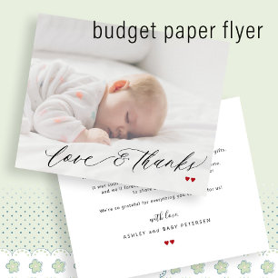 Flyer Tarjeta simple de agradecimiento para baby shower