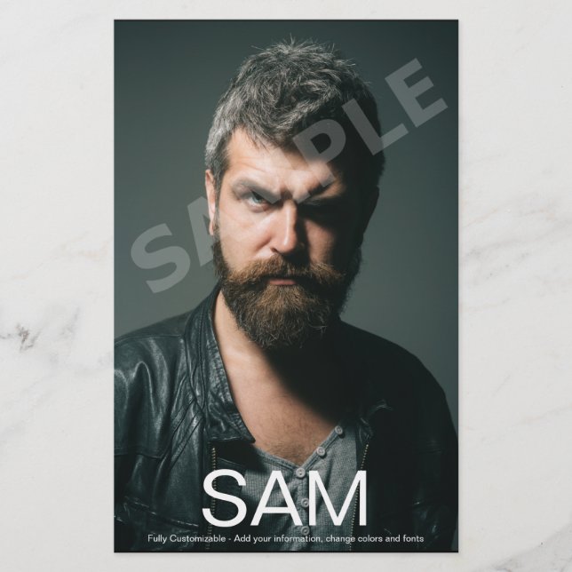 Flyer Tarjeta Zed de actor con foto de 2 caras (Frente)