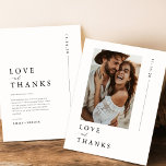 Flyer Tarjetas de agradecimiento al Boda de fotos Minima<br><div class="desc">Estas minimalistas tarjetas de agradecimiento a la foto permiten que su momento boda favorito brille a través de un diseño nítido y limpio. Simplemente agrega tu foto y un mensaje sincero para expresar tu gratitud de una manera amigable con el presupuesto. Perfecto para una pareja moderna que quiere un toque...</div>