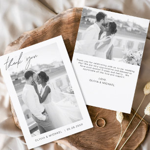 Flyer Tarjetas de agradecimiento del Boda Minimalista de