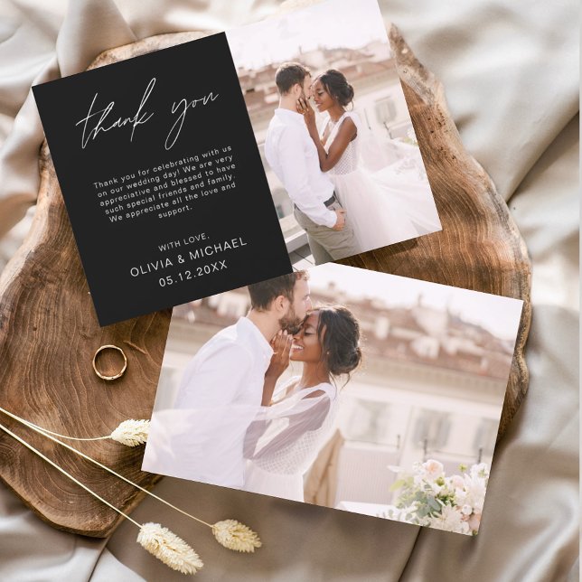 Flyer Tarjetas de agradecimiento Minimalistas para Bodas (Subido por el creador)