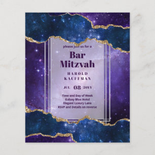 Flyer TARJETAS DE BAR MITZVAH Celestiales Skies Blue Gal