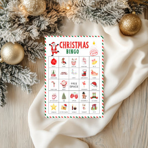 Flyer Tarjetas de Bingo de Navidad Juego de fiesta de