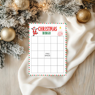 Flyer Tarjetas de Bingo de Navidad Juego de Fiesta de