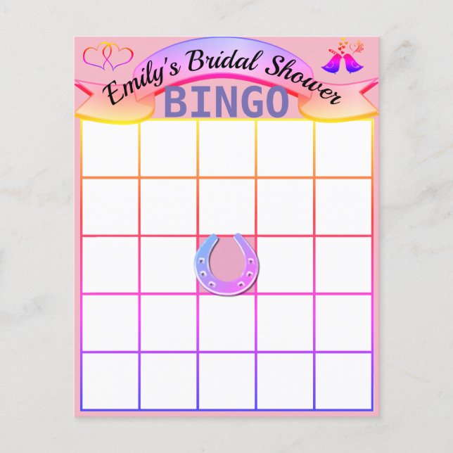Flyer Tarjetas de bingo personalizadas para despedida de (Frente)