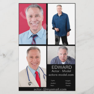 Flyer Tarjetas de captura de cabeza del actor