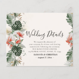 Flyer Tarjetas de cierre de detalles del Boda tropical d