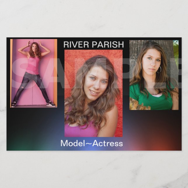 Flyer Tarjetas de Comp de Captura de Cabeza de Modelo As (Frente)