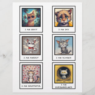 Flyer tarjetas de comunicación para gatos