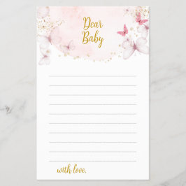 Flyer Tarjetas de deseos de mariposa para bebé