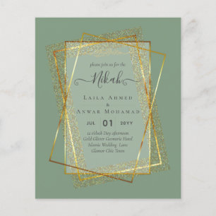 Flyer Tarjetas de Invitación de Boda Islámicas NIKAH con
