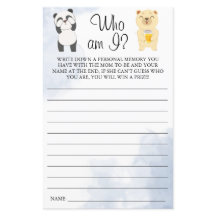 Tarjetas de juego de baby shower Ositos de peluche