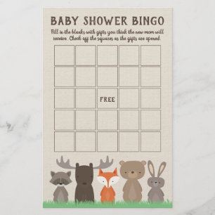 Flyer Tarjetas de juego de bingo para Woodland Baby Show