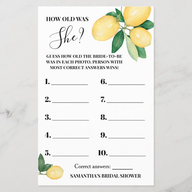 Flyer Tarjetas de juego para despedida de soltera con li (Frente)