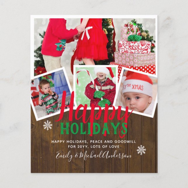 Flyer Tarjetas de Navidad de Foto PRESUPUESTO - Collage (Frente)
