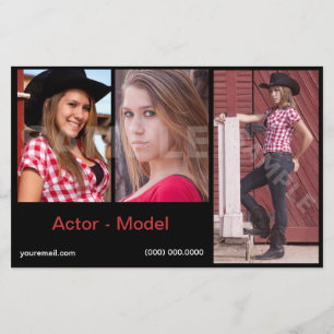 Flyer Tarjetas de Presentación de Modelo de Foto de Perf